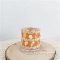 Vintage Woven Island Wrapped Glass Candle Holder